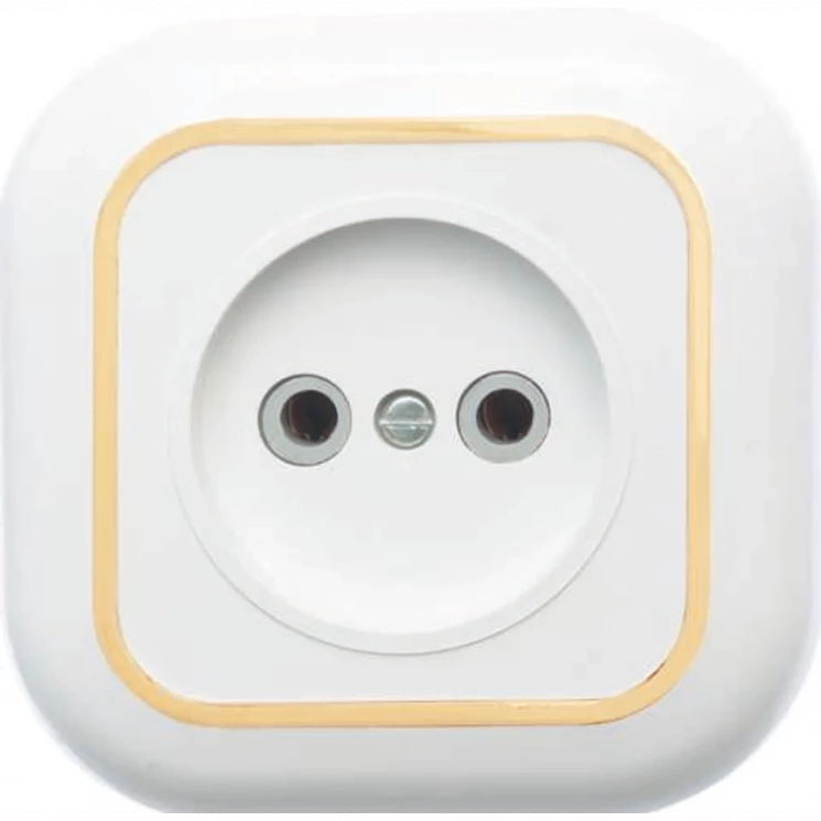 Розетка 1-м СП Валентина РС10-153 10А IP20 бел./зол. Кунцево 7652