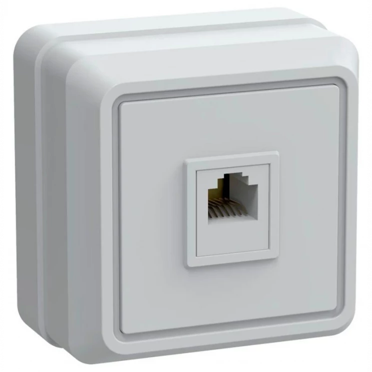 Розетка телефонная 1-м ОП Октава РТ20-ОБ IP20 бел. IEK ETO10-K01-DC