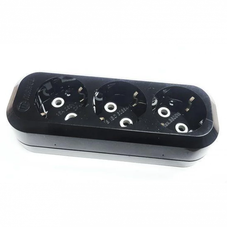 Колодка удлинителя 3-м с заземл. черн. Makel MGP2131