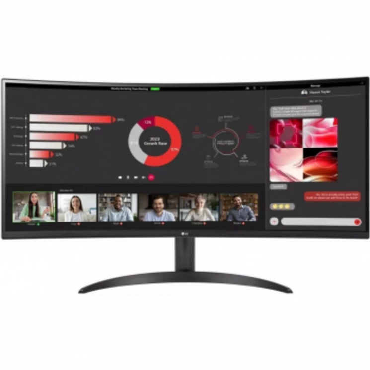 Монитор LG 34" UltraWide 34WR50QC-B черный VA LED 21:9 HDMI матовая 300cd 178гр/178гр 3440x1440 100H