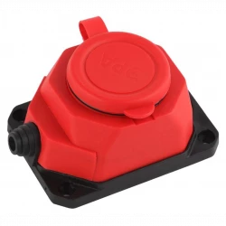 Колодка удлинителя 1-м с заземл. 16А IP44 K-1e-RED-IP44 каучук красн. Эра Б0044550
