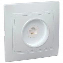 Розетка телефонная 1-м СП Кварта РТ10-КБ IP20 бел. IEK ETK10-K01-DM