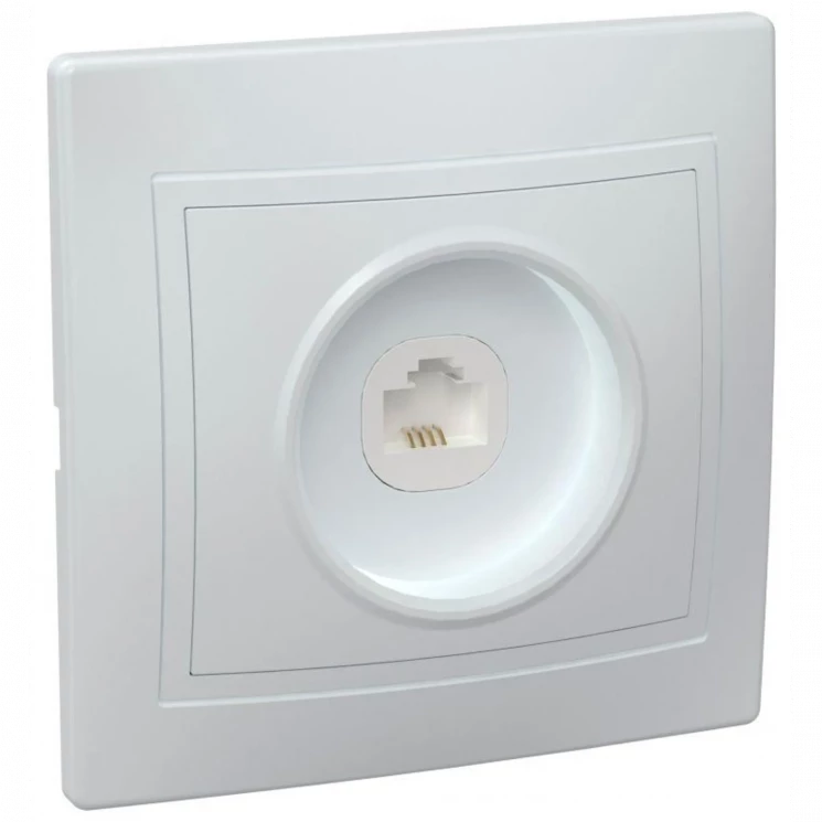 Розетка телефонная 1-м СП Кварта РТ10-КБ IP20 бел. IEK ETK10-K01-DM