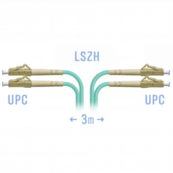 Патчкорд оптический B-Optix LC/UPC MM Duplex 3 метра