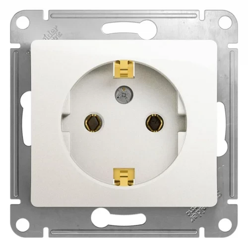 Розетка 1-м СП Glossa 16А IP20 с заземл. механизм перламутр. SE GSL000643