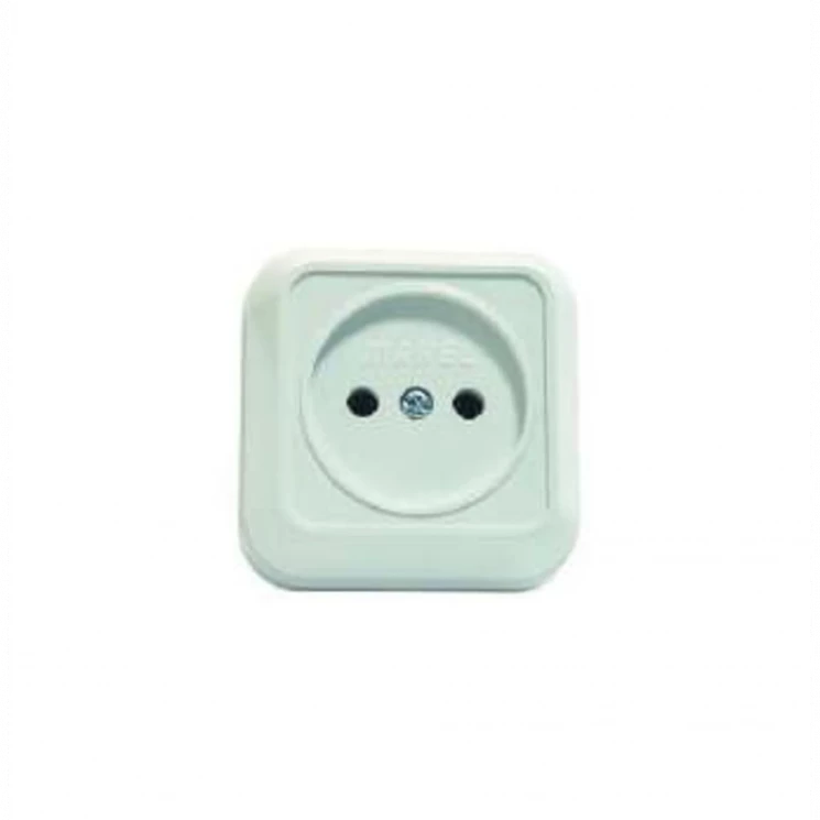 Розетка 1-м ОП 16А IP20 квадрат. без заземл. бел. Makel 45102