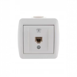 Розетка телефонная 1-м ОП Nata RJ11 бел. LEZARD 710-0200-137
