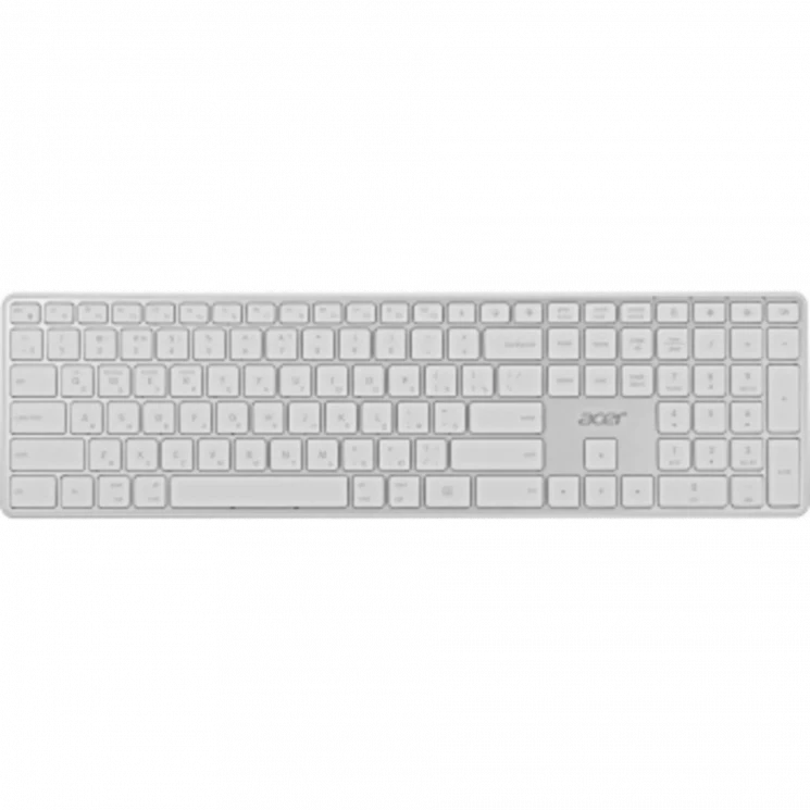 Клавиатура Acer OKR301 белый/серебристый USB беспроводная BT/Radio slim Multimedia (ZL.KBDEE.015)