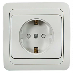 Розетка 1-м CLASSICO защ. шторки с заземл. 2028x бел. ASD / IN HOME 4690612000978