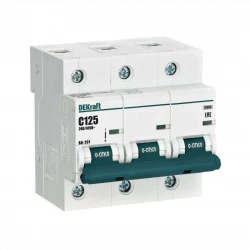 Выключатель автоматический модульный 3п C 125А 10кА ВА-201 DEKraft 13027DEK