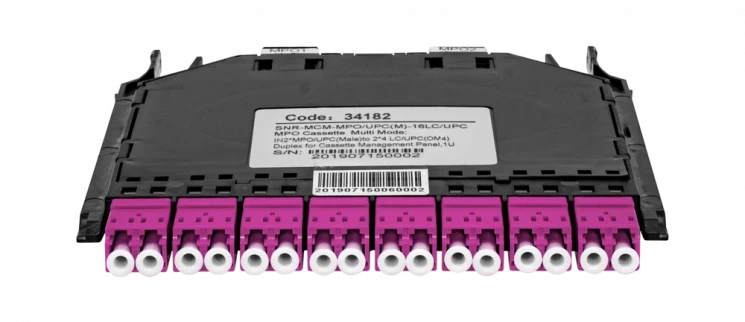 Кассета распределительная MPO/UPC на 16LC/UPC портов MM (OM4) для SNR-CMP-144P