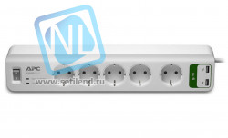 PM5U-RS, APC Essential SurgeArrest 5 outlets with 5V, 2.4A 2 port USB Charger 230V Russia