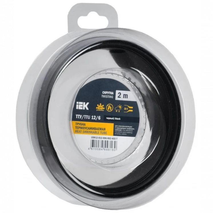 Трубка термоусадочная ТТУ нг-LS 12/6 черн. (уп.2м) IEK UDR12-012-006-002-K02-T