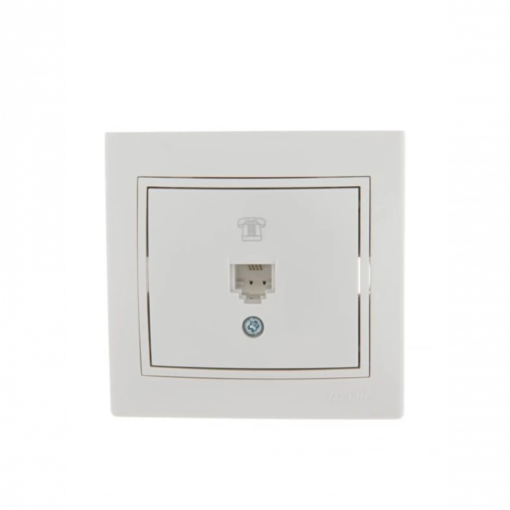 Розетка телефонная 1-м СП Mira RJ11 бел./бел. LEZARD 701-0202-137