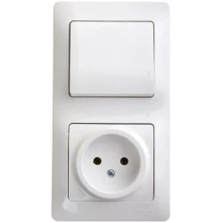 Блок комбинированный Glossa (розетка + 1-кл. выкл.) бел. SE GSL000160
