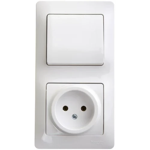 Блок комбинированный Glossa (розетка + 1-кл. выкл.) бел. SE GSL000160