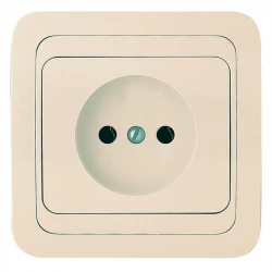Розетка 1-м СП Mimoza 16А IP20 без заземл. керамика крем./крем. Makel 25002
