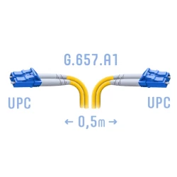 Патчкорд оптический B-Optix LC/UPC SM G.657.A1 Duplex 0,5 метра