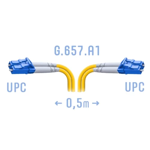 Патчкорд оптический B-Optix LC/UPC SM G.657.A1 Duplex 0,5 метра