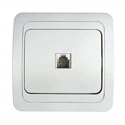 Розетка телефонная 1-м СП Classico 2034 16А IP20 бел. ASD / IN HOME 4690612000404