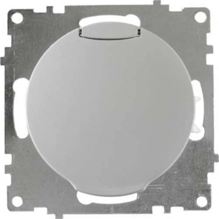 Розетка 1-м СП Florence 16А IP20 с заземл. винтов. контакты с крышкой механизм сер. (1E10501302) One