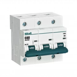 Выключатель автоматический модульный 3п C 80А 10кА ВА-201 DEKraft 13008DEK