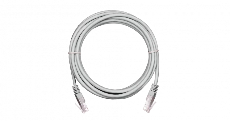 Коммутационный шнур NETLAN U/UTP 4 пары,Кат.5е (Класс D),100МГц, 2хRJ45/8P8C, T568B, заливной, BC (чистая медь), PVC нг(B),серый, 0,5м, уп 10шт