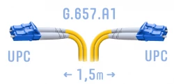 Патчкорд оптический B-Optix LC/UPC SM G.657.A1 Duplex 1.5 метра
