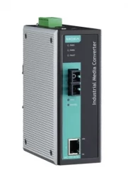 Медиаконвертер Ethernet 10/100BaseTX в 100BaseFX (одномодовое оптоволокно) в металлическом корпусе с расширенным диапазоном температур MOXA