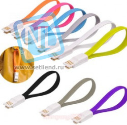 PL1320(PL1321, PL1322,PL1323, PL1324,PL1325,PL1326), Кабель USB2.0 A вилка - Micro USB, "браслет", цветной, 0.25м