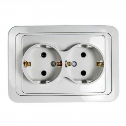 Розетка 2-м CLASSICO с заземл. 2128 бел. ASD / IN HOME 4680005959921