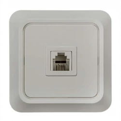 Розетка телефонная 1-м СП Bolleto 7034 16А IP20 бел. ASD / IN HOME 4690612000398