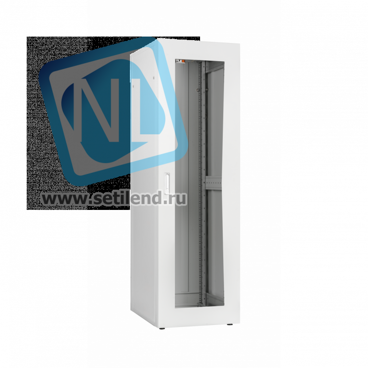 Напольный шкаф серии Lite 19", 42U, стеклянная дверь, Ш600хВ1967хГ800мм, в разобранном виде, серый