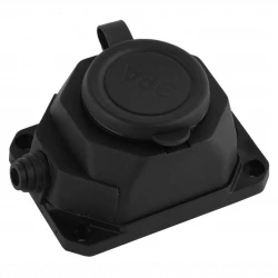 Колодка удлинителя 1-м с заземл. 16А IP44 K-1e-B-IP44 каучук черн. Эра Б0044543