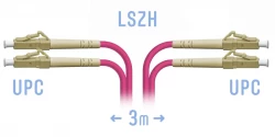 Патчкорд оптический LC/UPC-LC/UPC MM (OM4) Duplex 3 метра