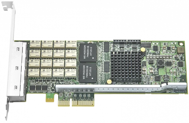 Сетевая карта 4 порта 10/100/1000Base-T Bypass (RJ45, Intel i350AM4), Silicom PE2G4BPi35LA-SD