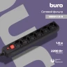 Сетевой фильтр Buro 600SH-1.8-B 1.8м (6 розеток) черный (коробка)