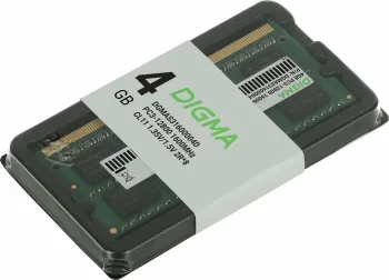 Память DDR3 4GB 1600MHz Digma DGMAS31600004D RTL PC3-12800 CL11 SO-DIMM 204-pin 1.35В dual rank Ret