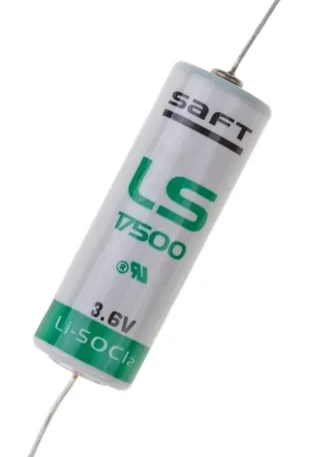 LS17500 CNA, Li-SOCl2 батарея с аксиальными выводами, номинальным напряжением 3.6 В, ёмкостью 3.6 Ач