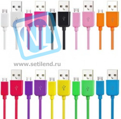 PL1331/1332/ 1333/1334/1335/ 1336/1337/1338/1339/1340, Кабель USB2.0 A вилка - Micro USB, цветной, 1м