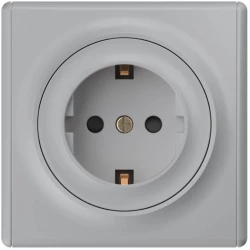 Розетка 1-м СП Florence 16А IP20 с заземл. защ. шторки винтов. клеммы механизм сер. (1E10101302) One