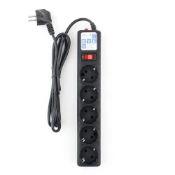 Фильтр-удл. PC 1,9м 5р, черный графит 10А/2,2кВт