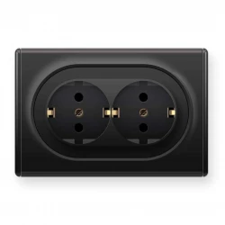 Розетка 2-м СП Florence 16А IP20 с заземл. винт. клеммы черн. 1E10401303 OneKeyElectro 2172813