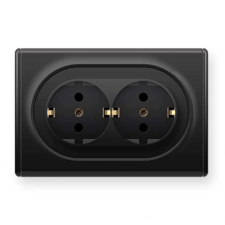 Розетка 2-м СП Florence 16А IP20 с заземл. винт. клеммы черн. 1E10401303 OneKeyElectro 2172813
