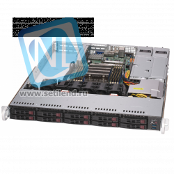 Платформа Supermicro 1U SYS-1019P-WTR, до одного процессора Intel Xeon Scalable, DDR4, 10x2,5" HDD SATA, 2x10GBase-T
