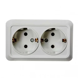 Розетка 2-м BOLLETO с заземл. накл. 7128 бел. ASD / IN HOME 4680005959839