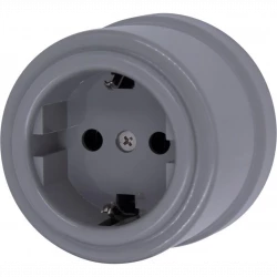 Розетка З-кл. пластик титан Bironi B1-101-26