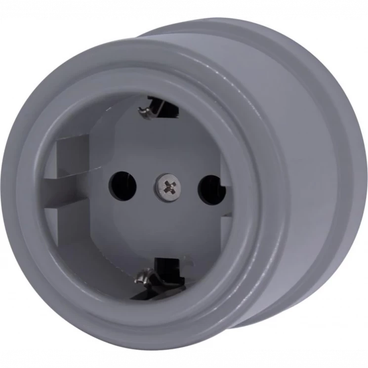 Розетка З-кл. пластик титан Bironi B1-101-26