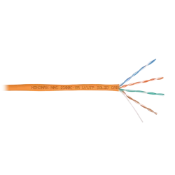 Кабель NIKOMAX U/UTP 4 пары, Кат.5e (Класс D), тест по ISO/IEC, 100МГц, одножильный, BC (чистая медь), 24AWG (0,50мм), полимерный материал нг(А)-HF