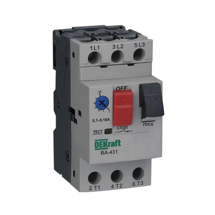 Выключатель автоматический для защиты двигателя 3п 0.63-1.0А 100кА ВА-431 DEKraft 21224DEK